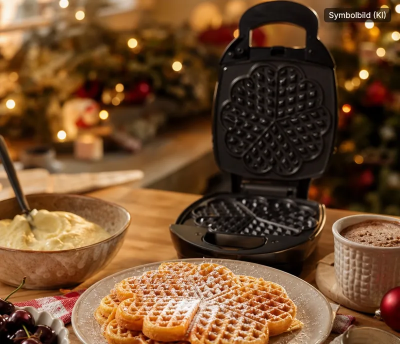 Symbolbild, mit KI erstellt: Cloer 1620 Waffeleisen für Herzwaffeln